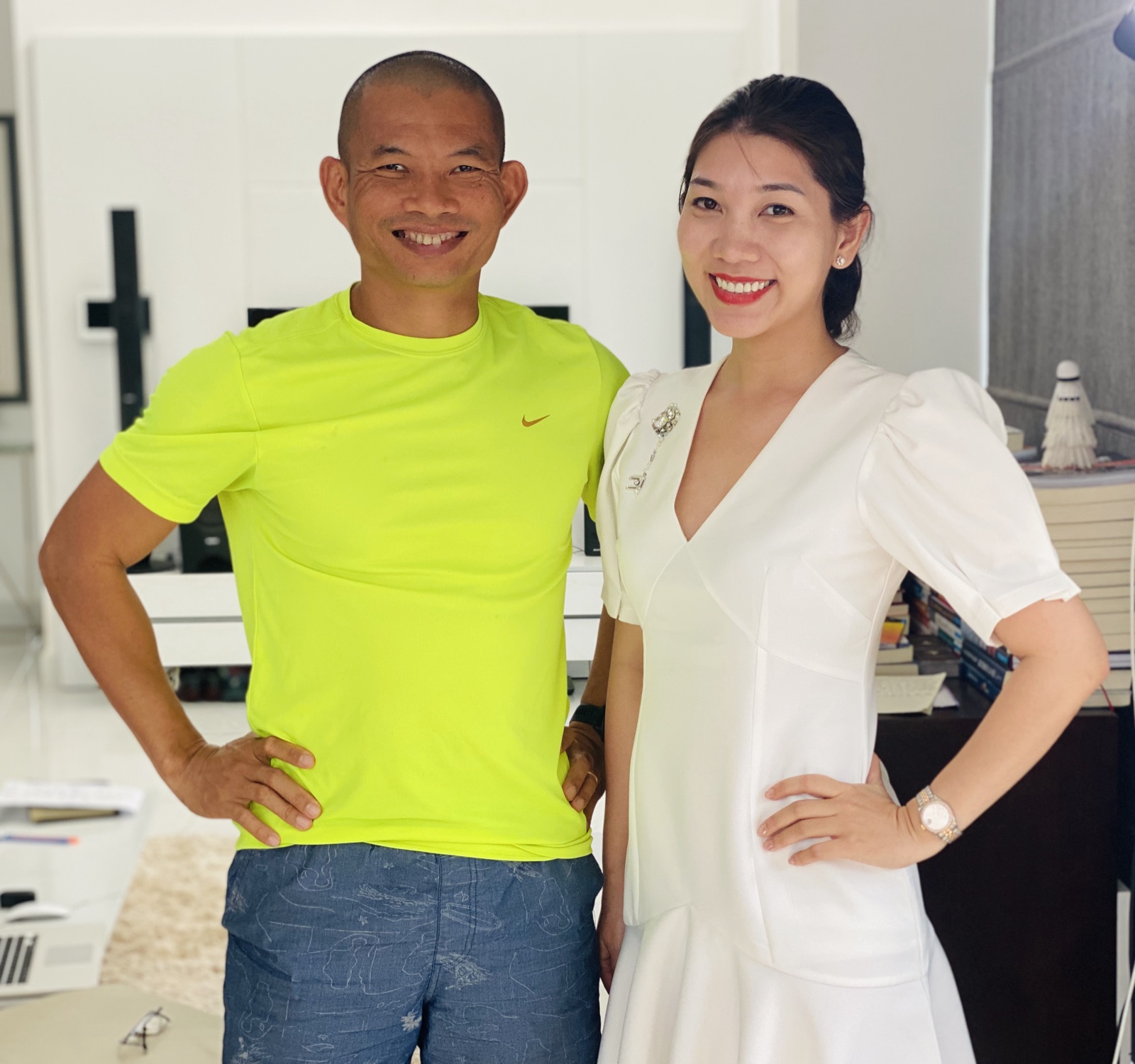 Thái Phương Anh và thầy Phạm Thành Long